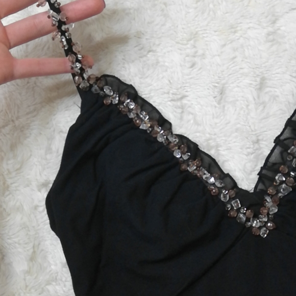 Authentic Guess Jeans Mini Plunge Black Dress - Picture 2 of 8